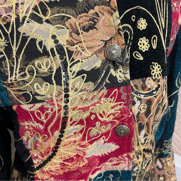 Draper’s & Damon’s multicolored vintage patchwork jacket retro paisley colorful - Picture 3 of 8